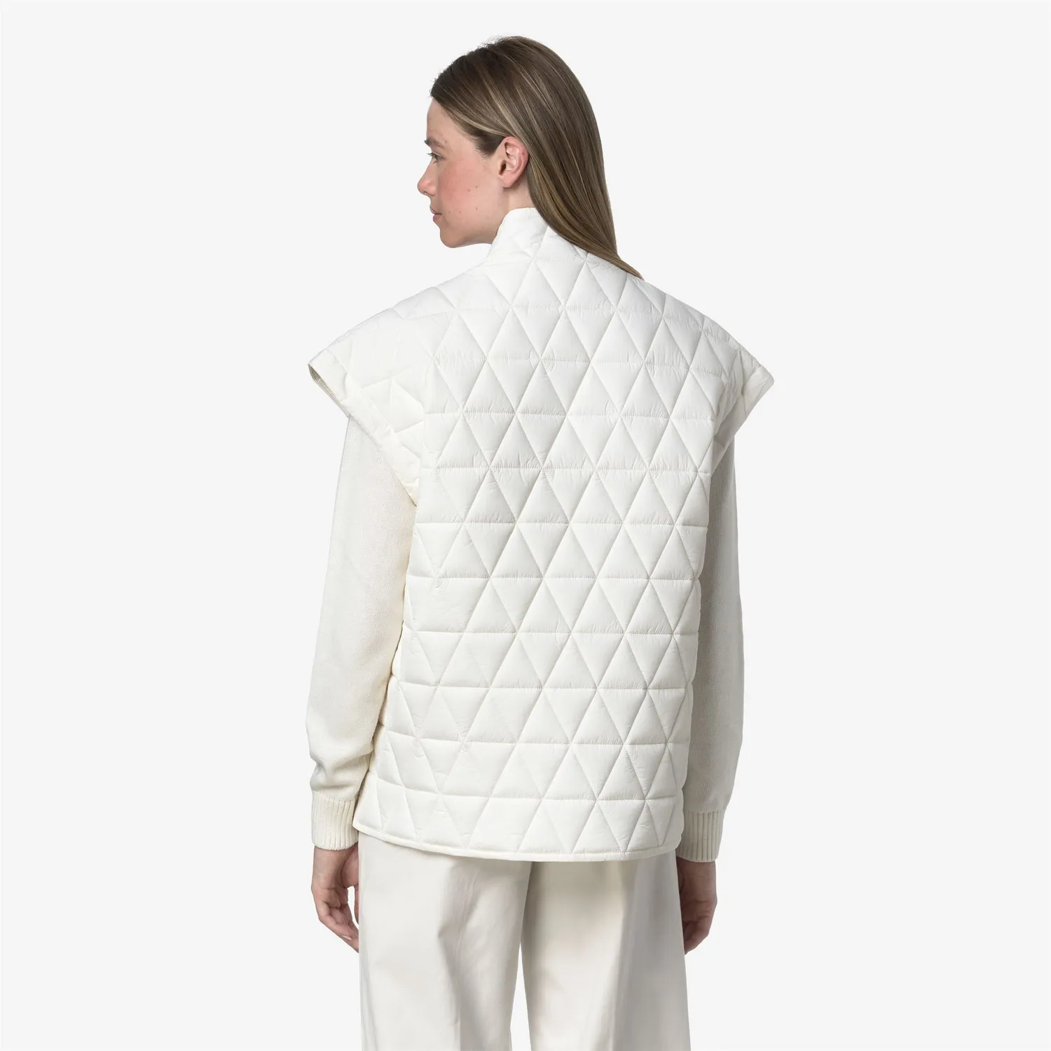 K-Way Saloire Diamond Quilted vesta dama alb matlasata