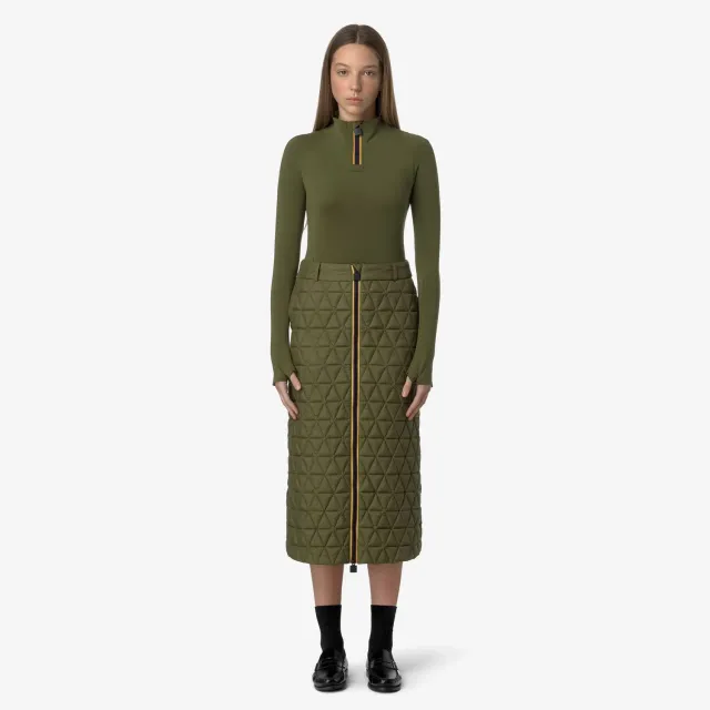 K-Way Tech Thermo Light Maralie fusta lunga Green Winter matlasata