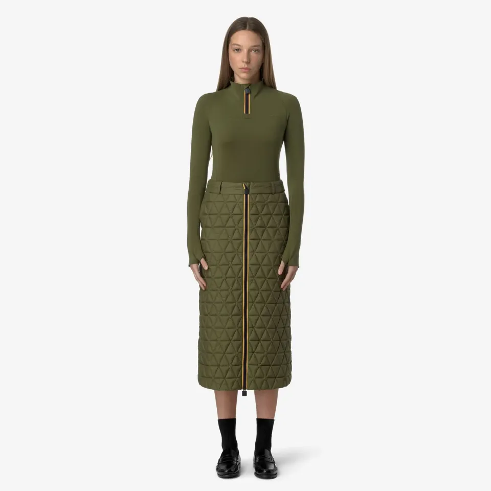 K-Way Tech Thermo Light Maralie fusta lunga Green Winter matlasata