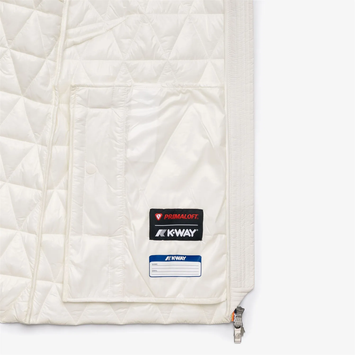 K-Way Madlaine Diamond Quilted Warm geacă alb natural