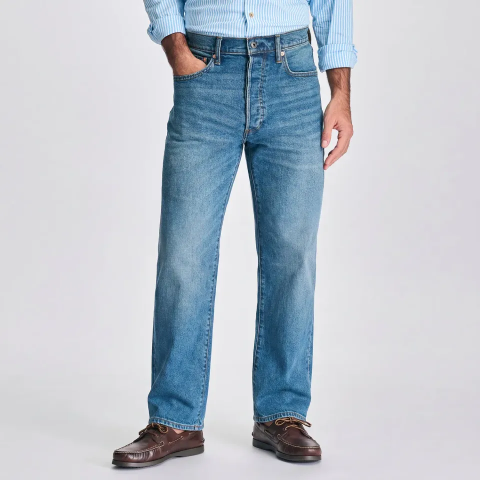 Eddie Bauer Heritage Loose Fit Jeans blugi Pacific Blue largi