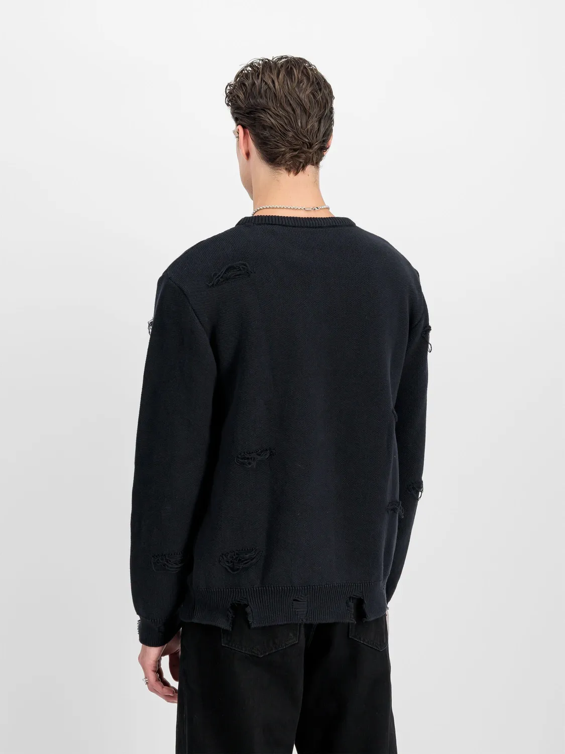 Alpha Industries Distressed Logo hanorac negru bumbac