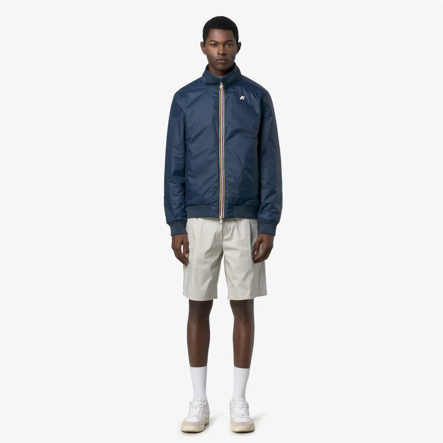 K-Way Arsene Cotton Double geaca scurta verde reversibila