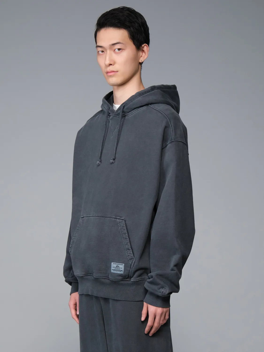 Alpha Industries Essential hanorac negru battlewash bumbac