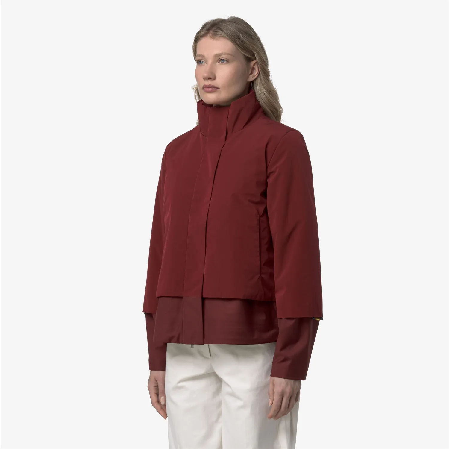K-Way Isan Wool Nylon Mix geaca dama rosu calduroasa