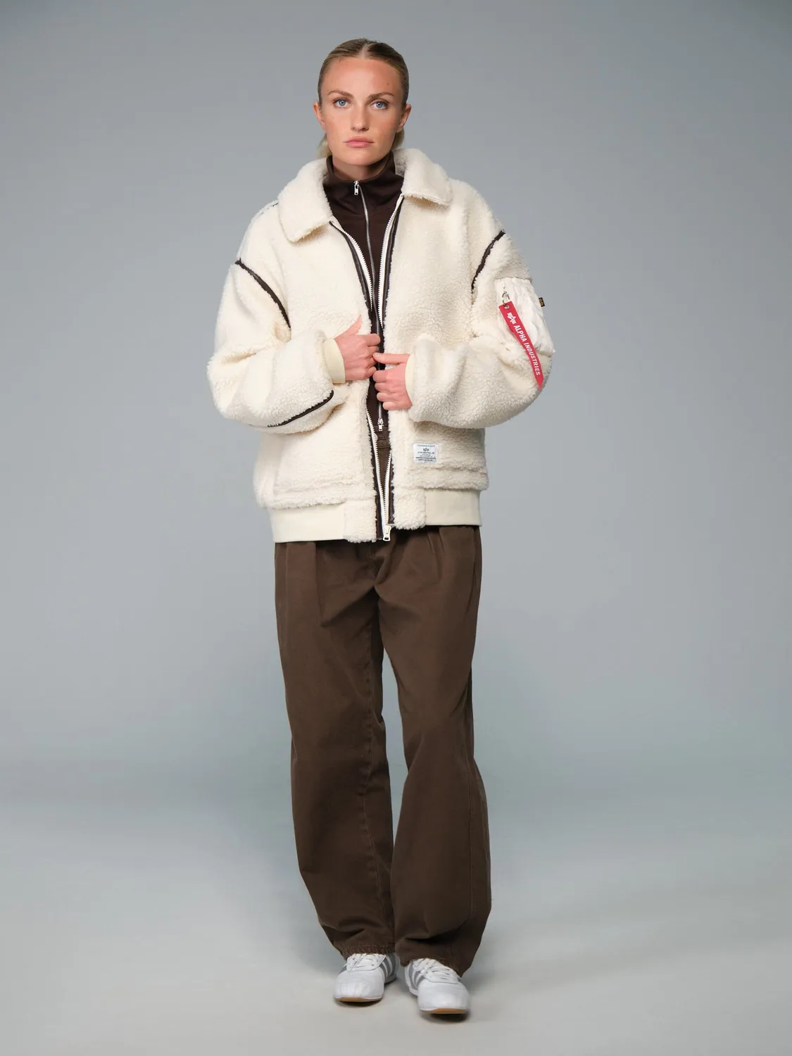 Alpha Industries CWU 45/P geaca bomber sherpa eggnog