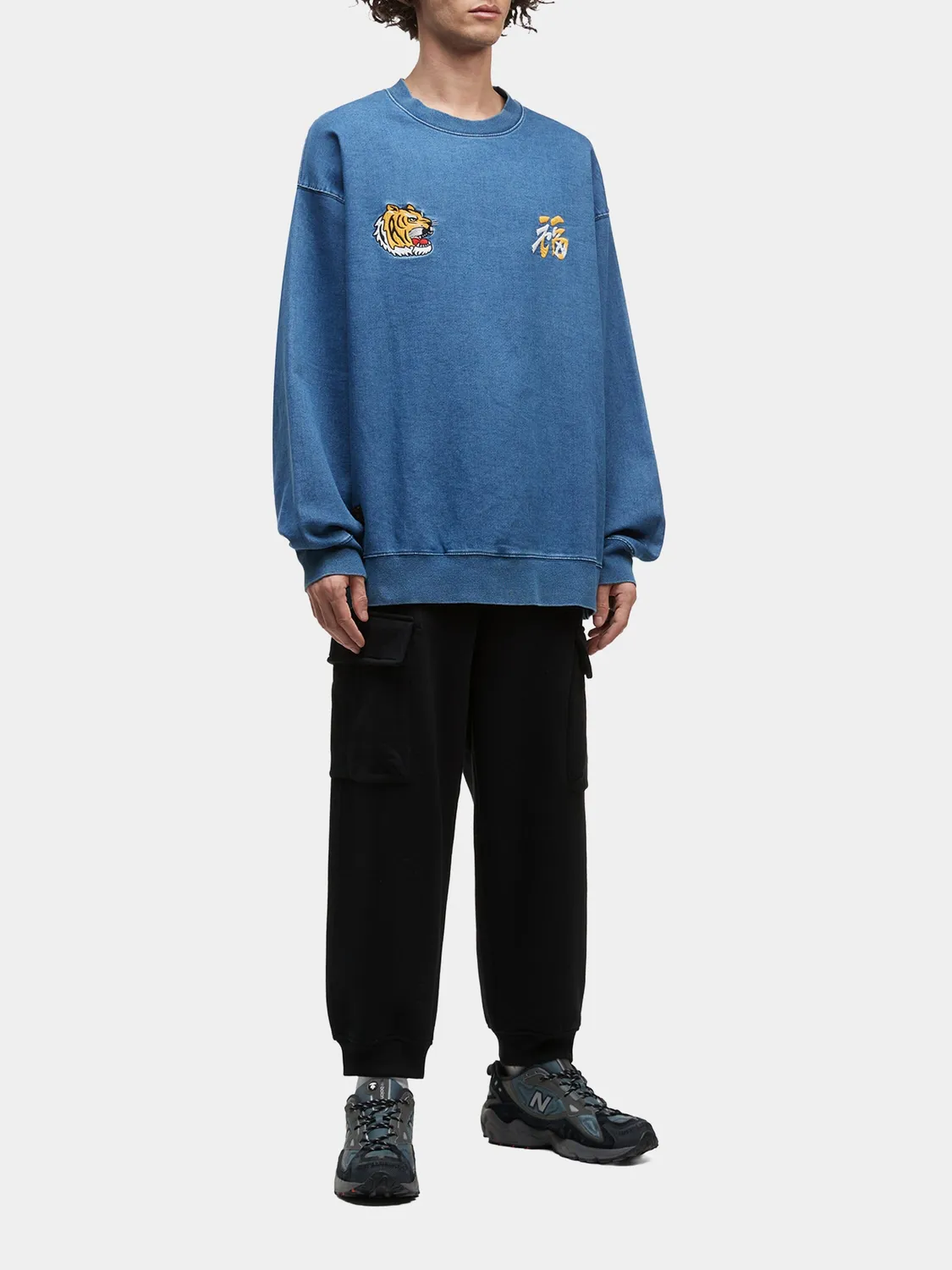 Alpha UNFRM Cargo Sweatpant pantaloni negri fleece
