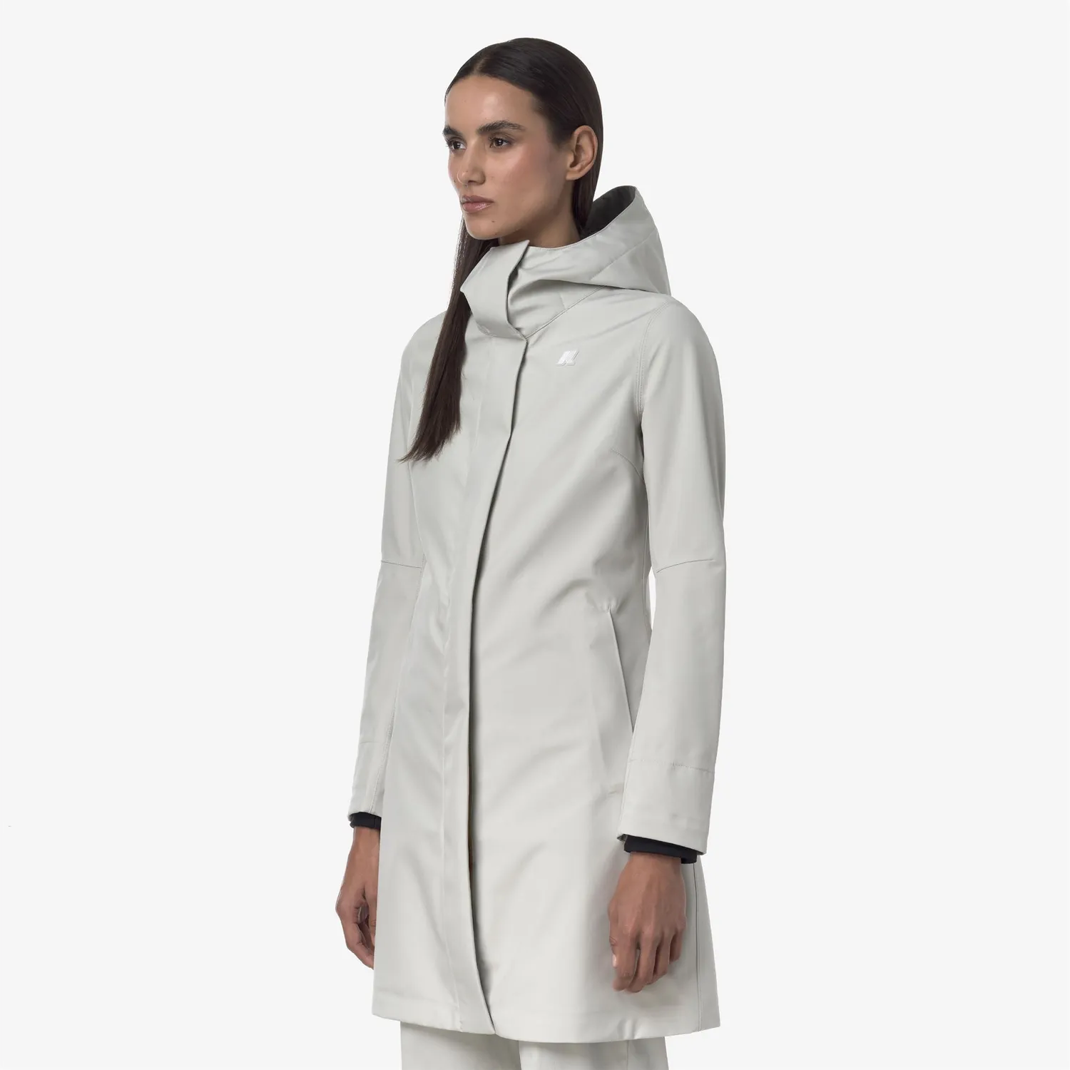 K-Way Stephy Bonded Jersey palton 3/4 bej impermeabil 10000 mm