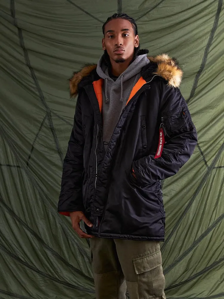 Alpha Industries N-3B Slim Fit Parka palton negru