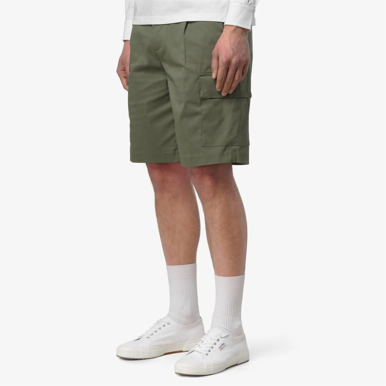 K-Way Serje Twill Tech pantaloni scurti verde cargo