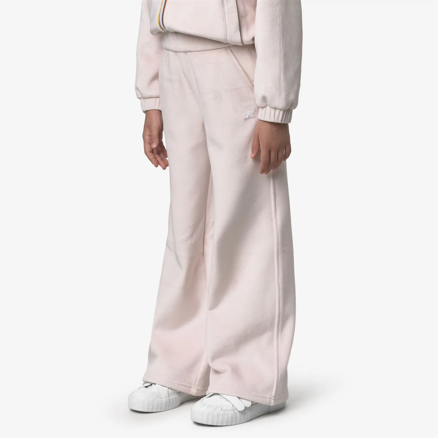 K-Way Jenny Velour pantaloni fete roz polar evazati