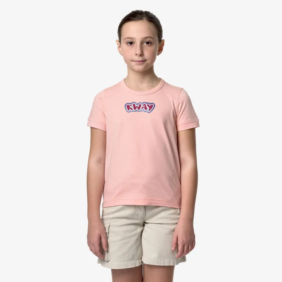 K-Way Emel Graphic tricou fete roz bumbac 100%