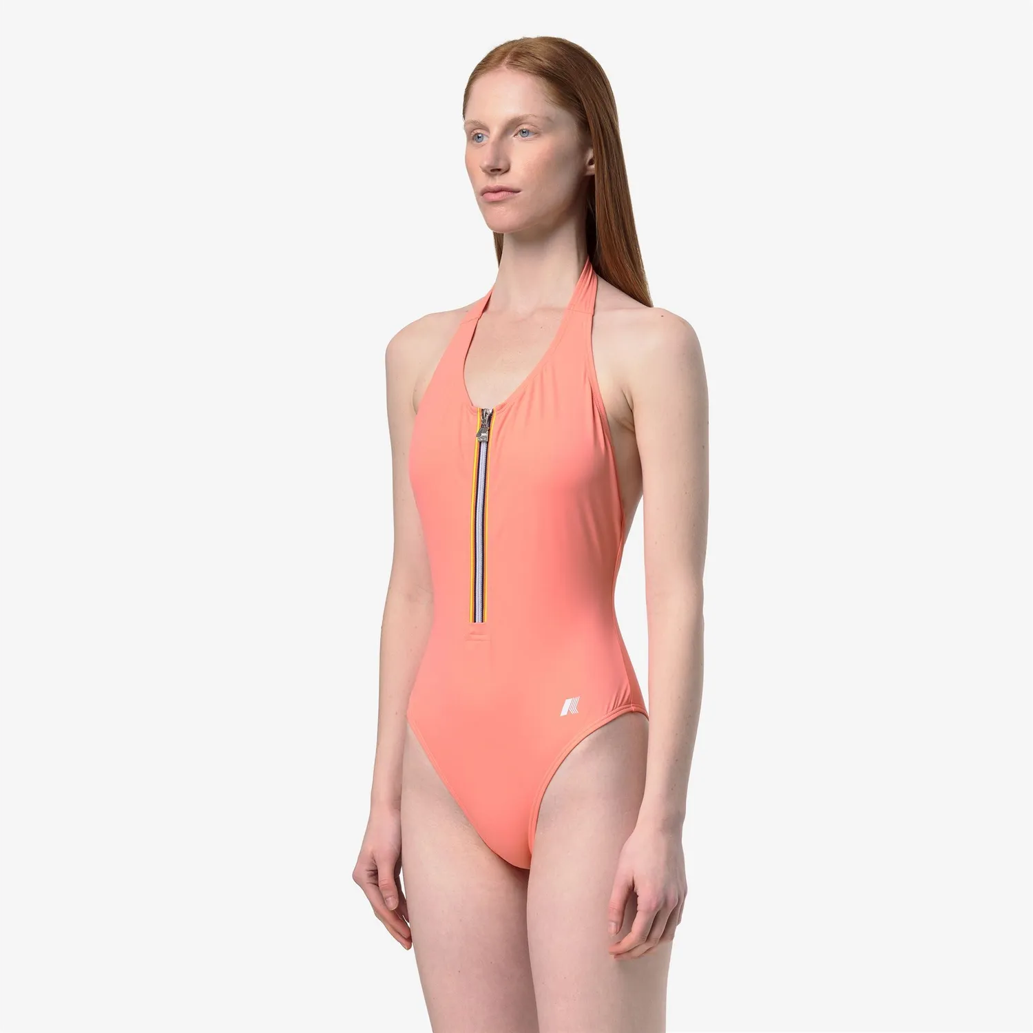 K-Way Sylvie Beach costum baie dama pink pamplemousse