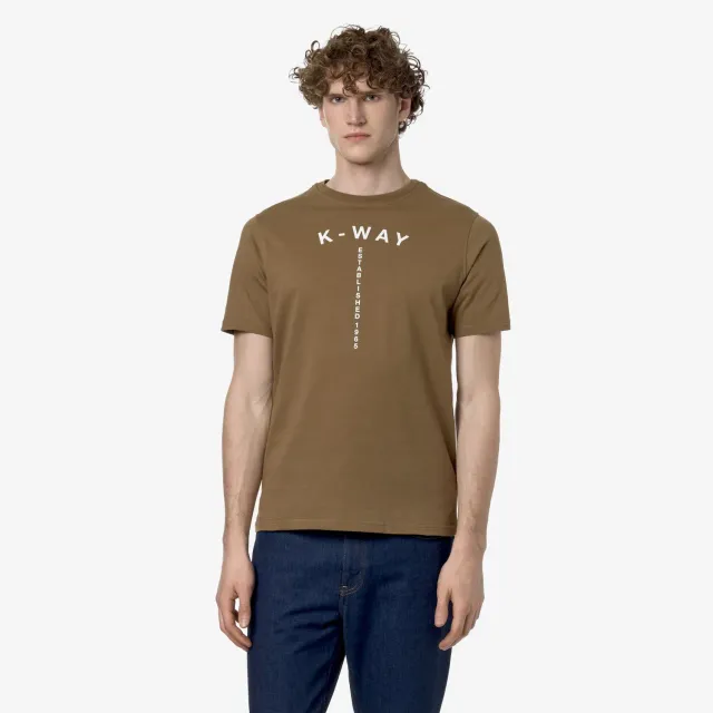 K-Way Odom Typo Est. tricou barbati maro bumbac