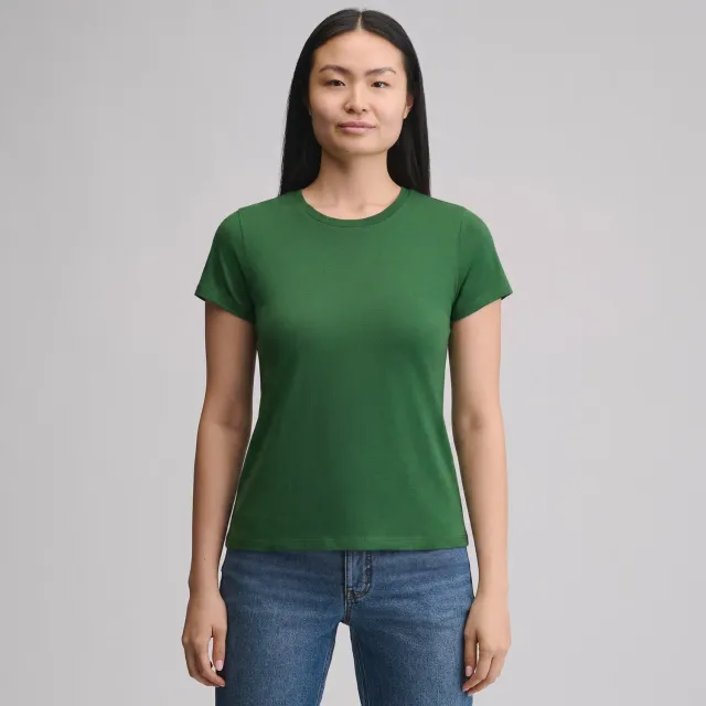 Eddie Bauer Everyday Crewneck tricou dama maneca scurta alb bumbac