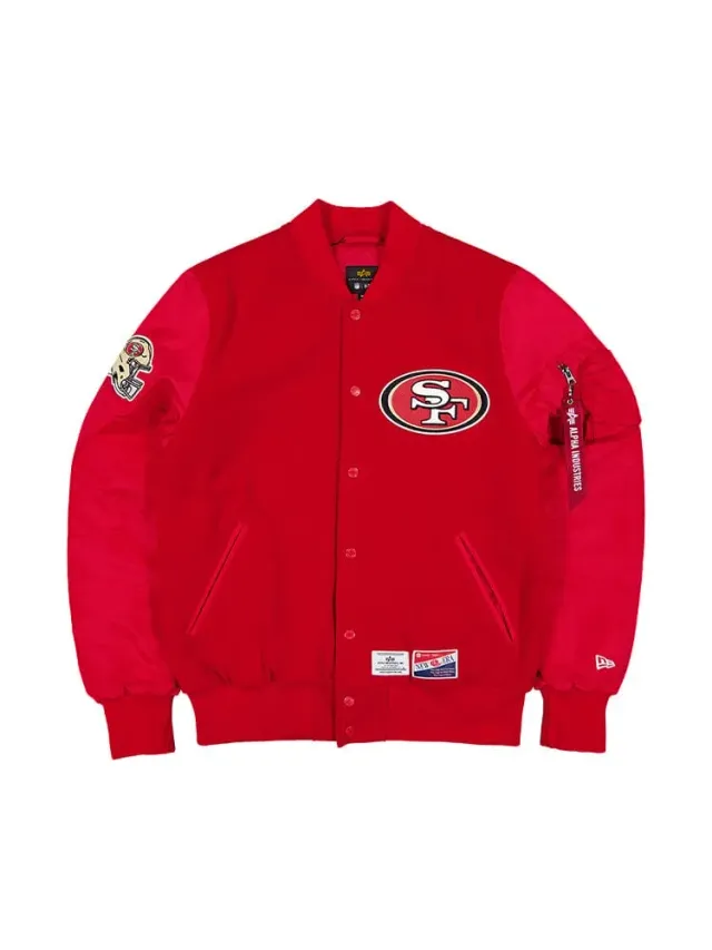 Alpha Industries 49ers MA-1 geaca bomber rosie lana