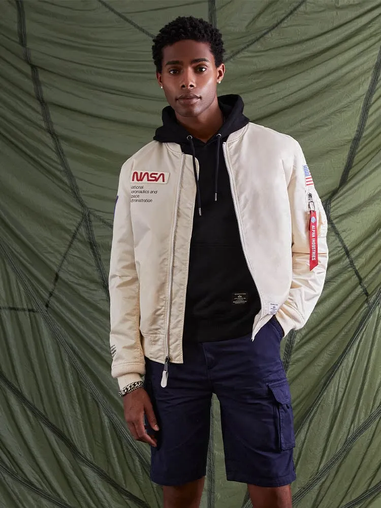 Alpha Industries NASA L-2B geaca bomber albastra usoara