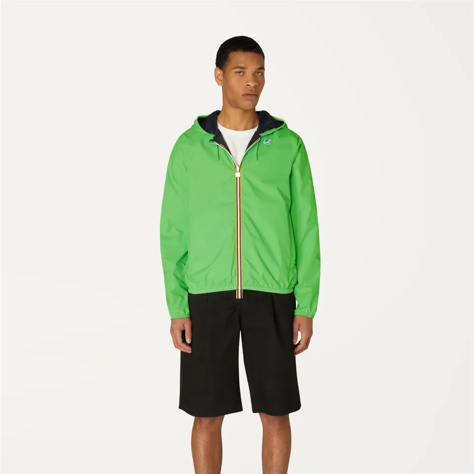 K-Way Jacques Plus Double Fluo geacă verde fluo-albastru impermeabilă