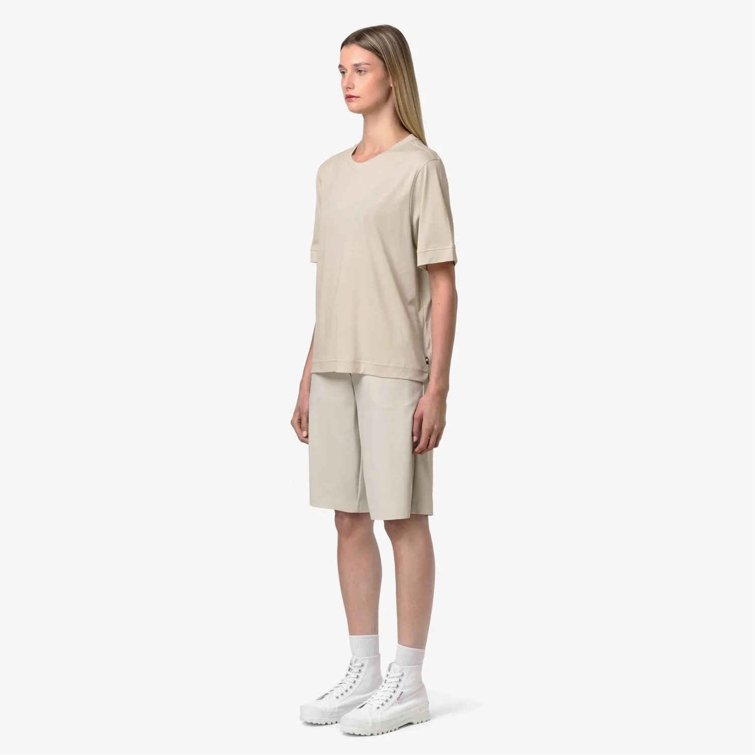 K-Way Gabillou Cotton Silk tricou dama bej matase