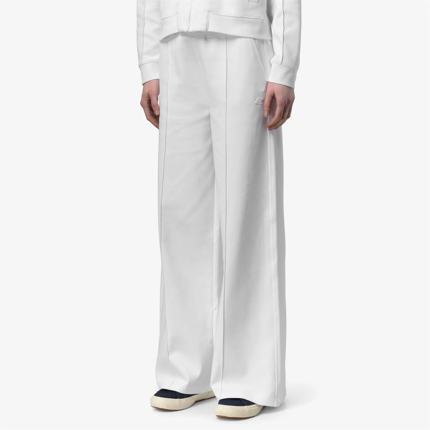 K-Way Loyre Interlock pantaloni dama albi evazati