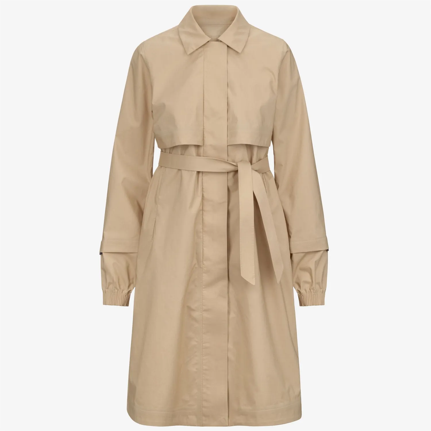 K-Way Jesy 3L Poplin palton lung Beige Rope din bumbac