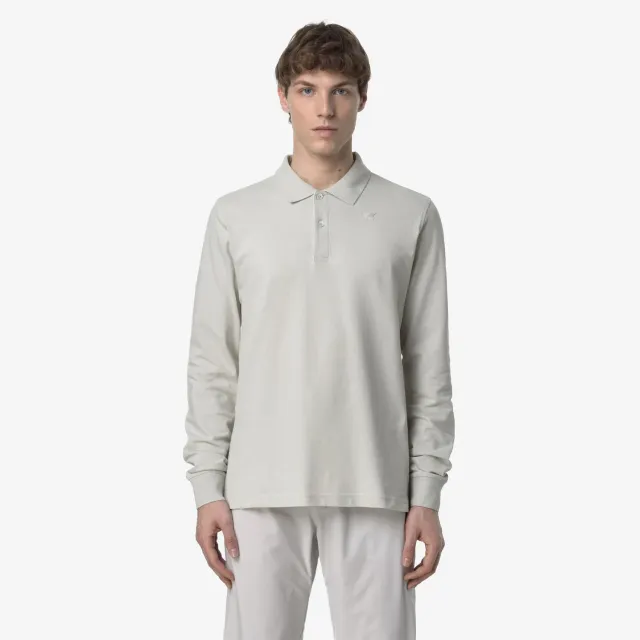 K-Way Monju Pique Slim polo barbati bej maneca lunga