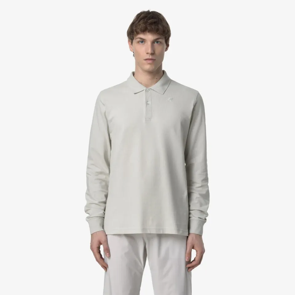 K-Way Monju Pique Slim polo barbati bej maneca lunga