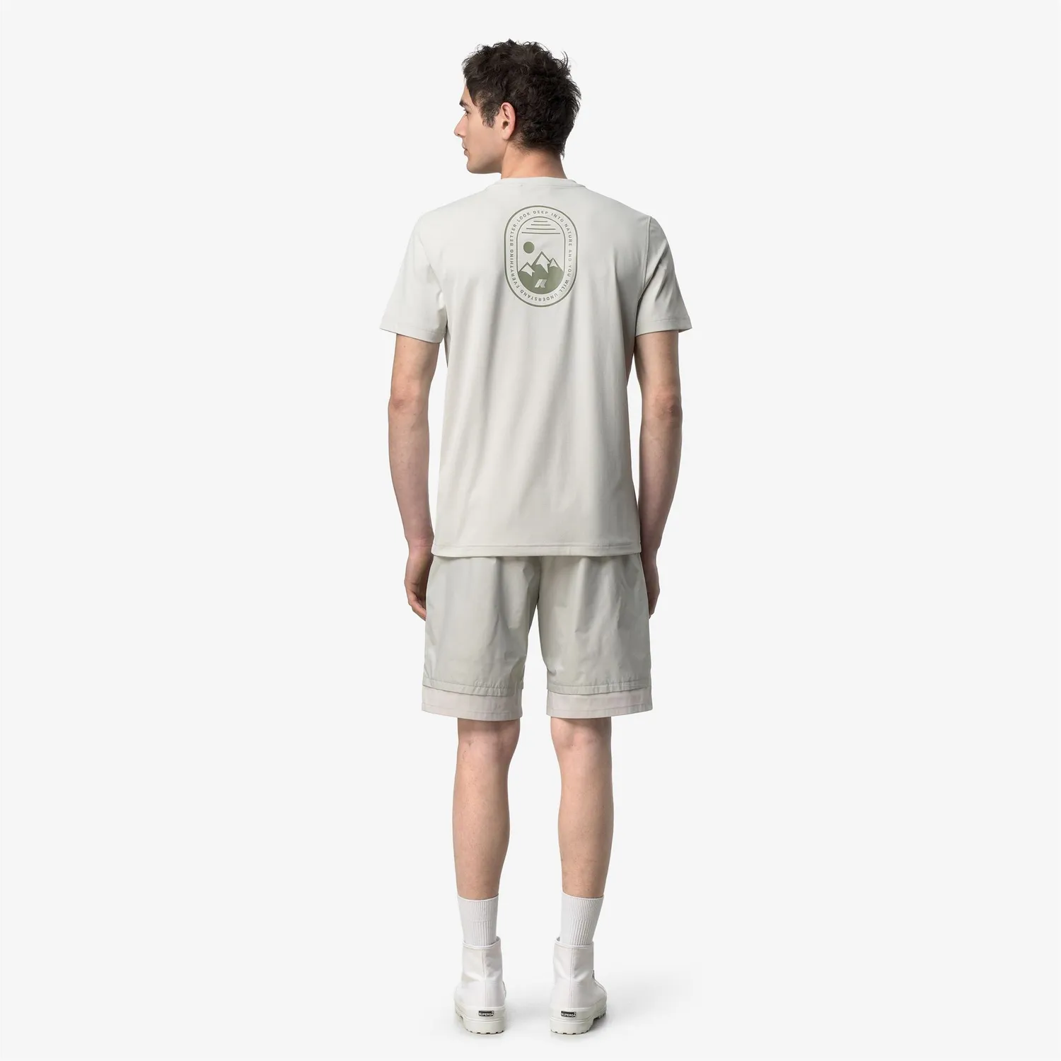 K-Way Graphel tricou bej barbati poliester