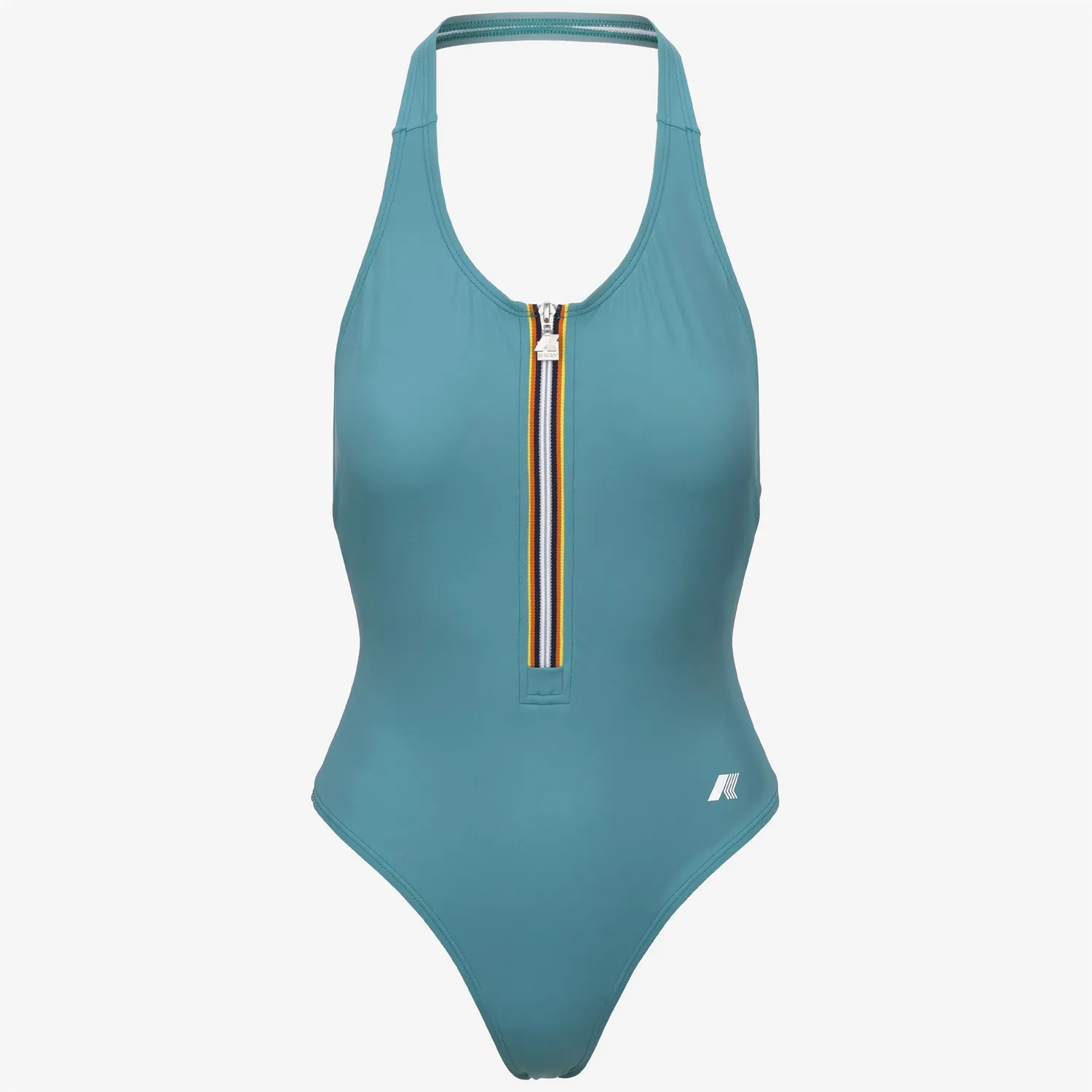 K-Way Sylvie Beach costum de baie intreg verde-albastru cu fermoar