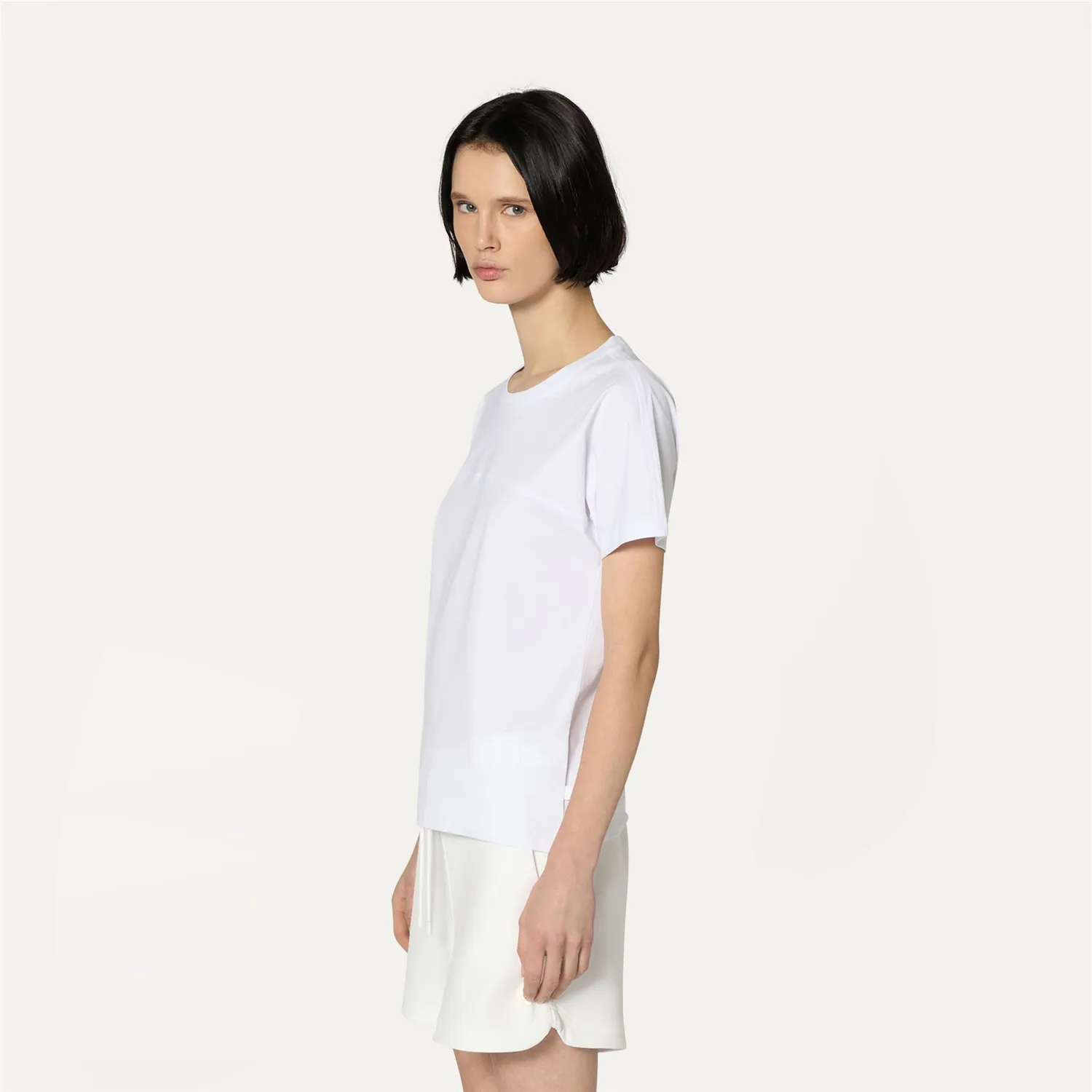 K-Way Gizelle tricou dama alb bumbac regular
