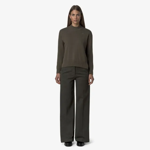 K-Way Tyanne pantaloni damă verzi denim wide-leg