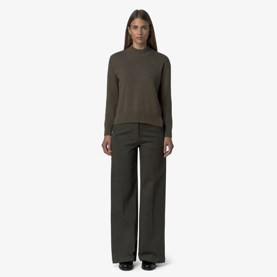K-Way Tyanne pantaloni damă verzi denim wide-leg