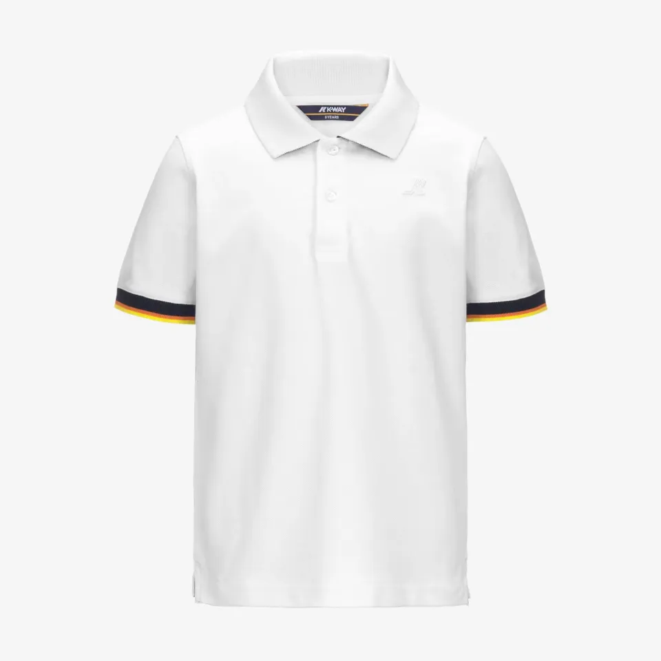 K-Way Vincent Pique polo baieti alb stretch