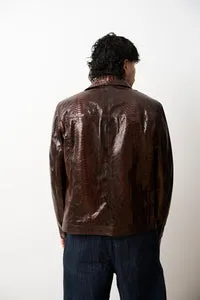 Mareus Imperial Brown 611 geacă piele piton maro