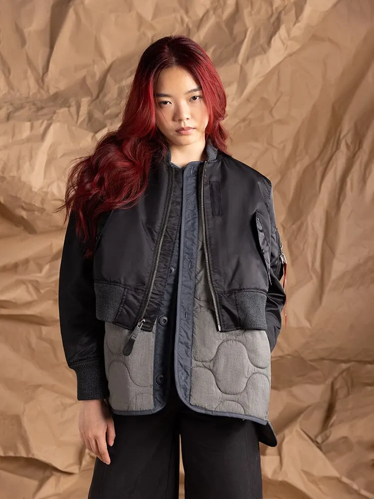 Alpha Industries MA-1 3-in-1 geaca dama matlasata neagra
