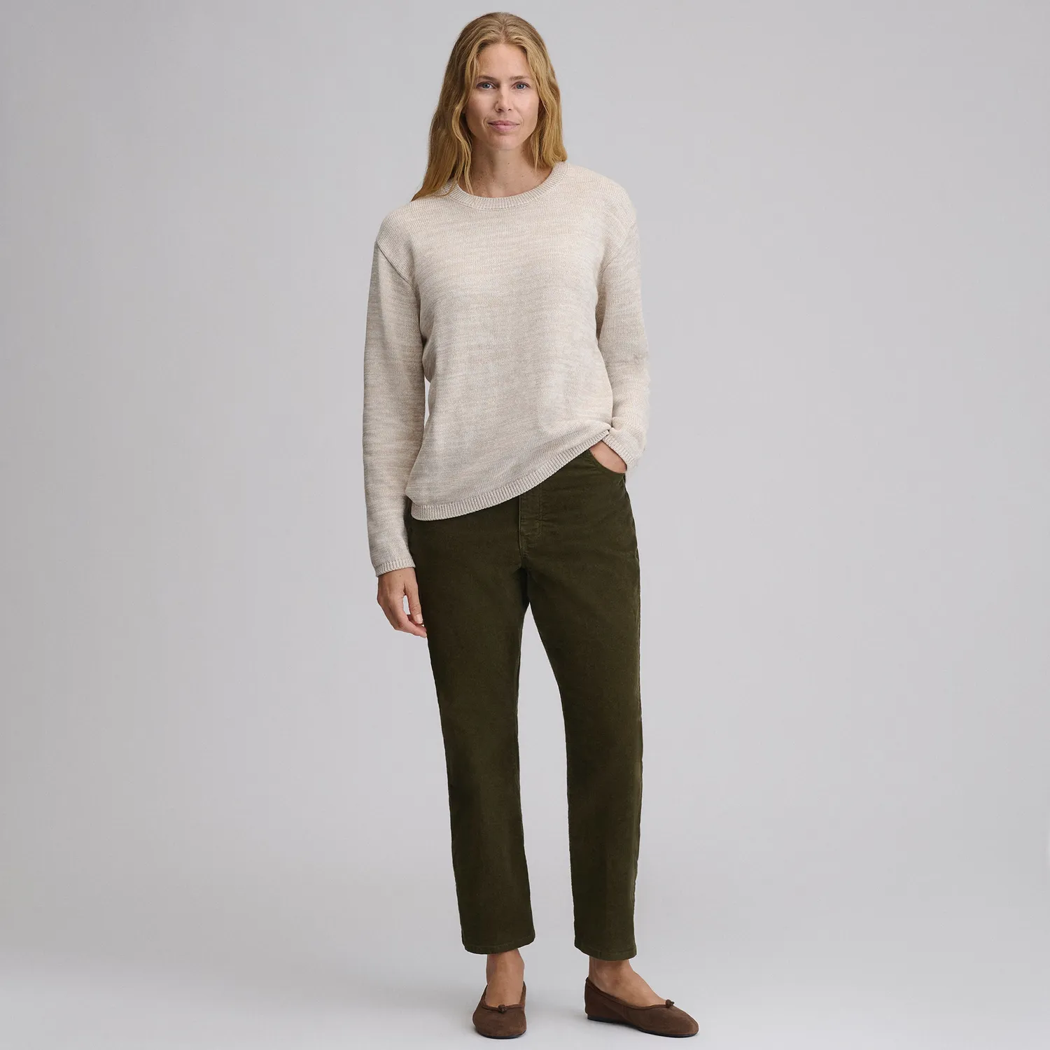 Eddie Bauer Marl Crewneck pulover Pumice melanj