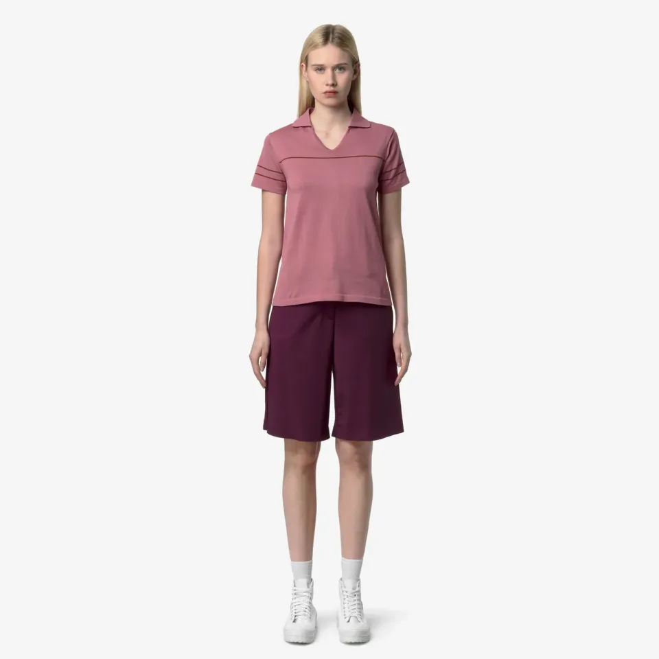 K-Way Mazardy Stripes polo tricotat dama Violet dungi