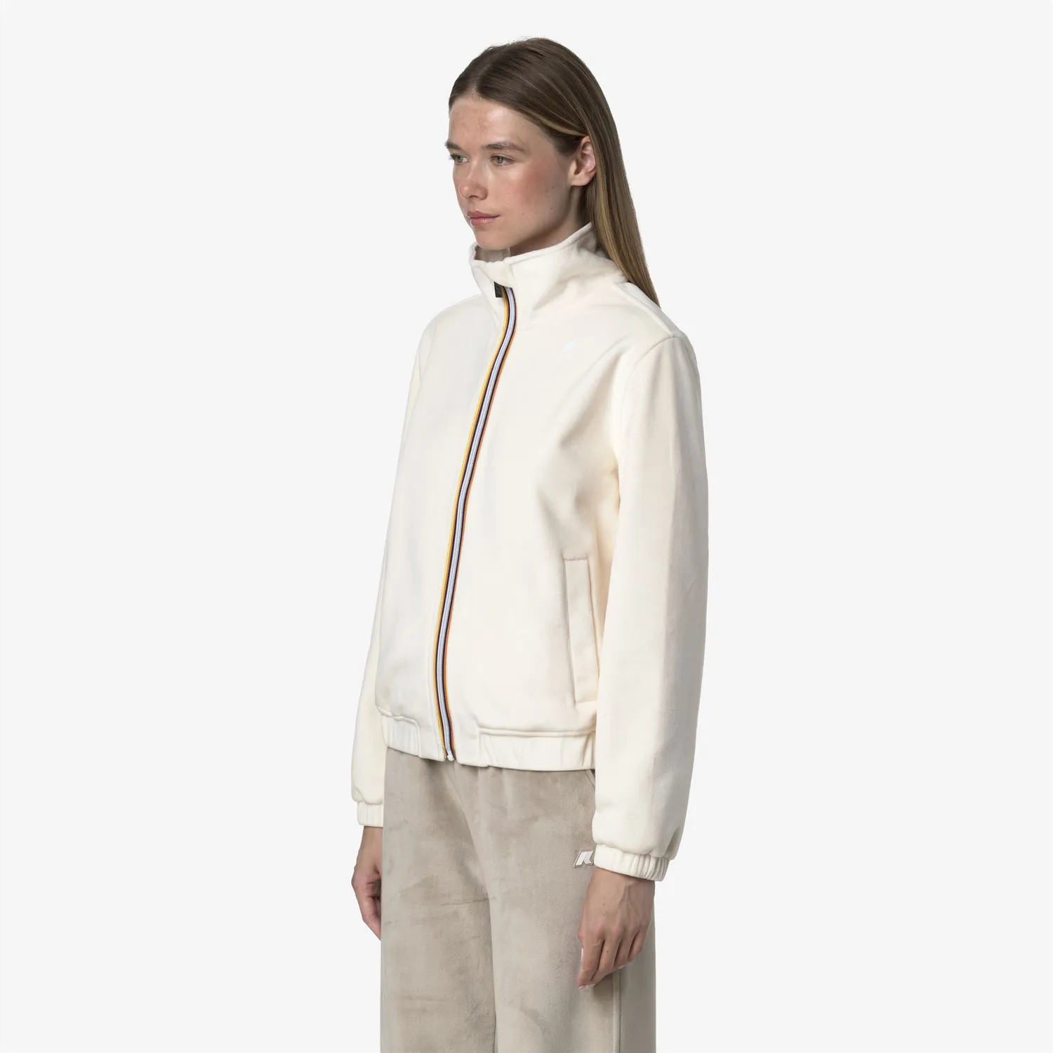 K-Way Viviette Velour Polar fleece dama alb calduros