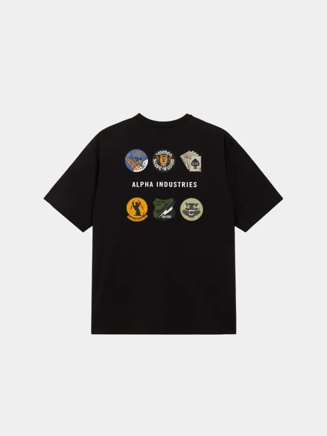 Alpha Industries Patched Tee tricou negru bumbac