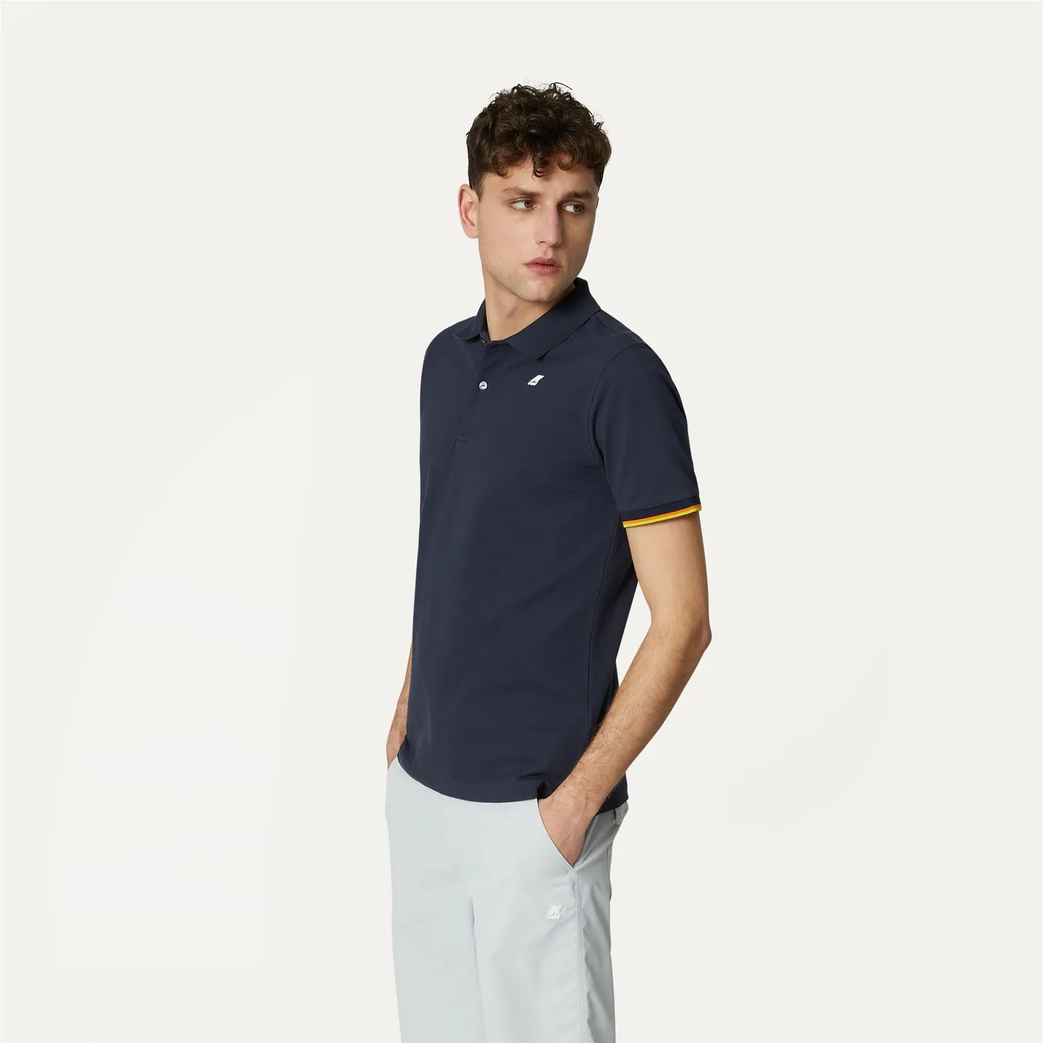 K-Way Vincent polo albastru bumbac barbati slim