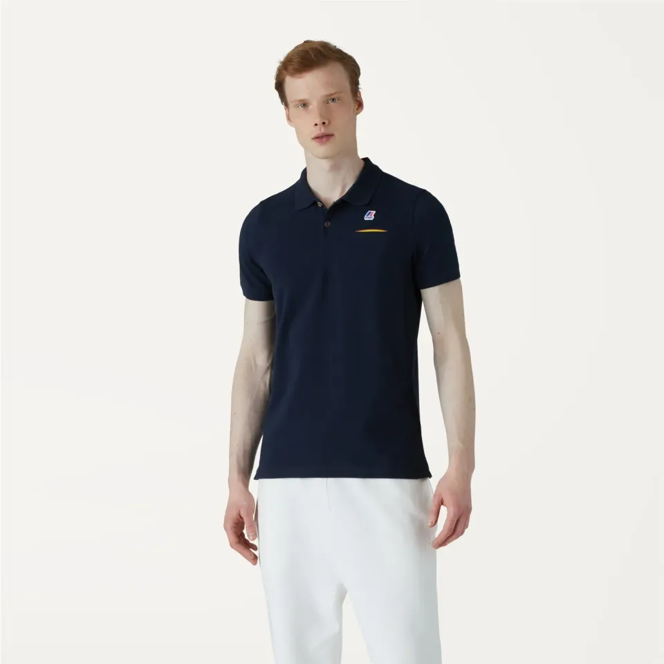 K-Way Briac Stretch polo barbati Blue Depth bumbac