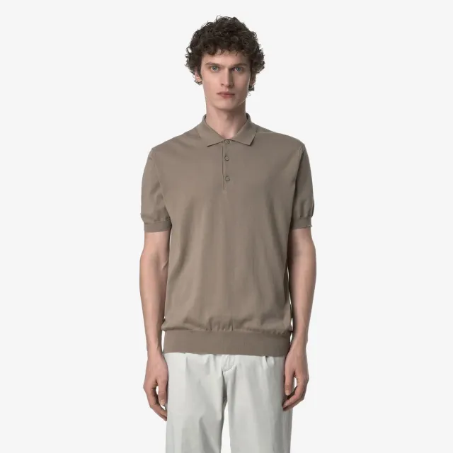 K-Way Pleyne polo barbati bej bumbac egiptean