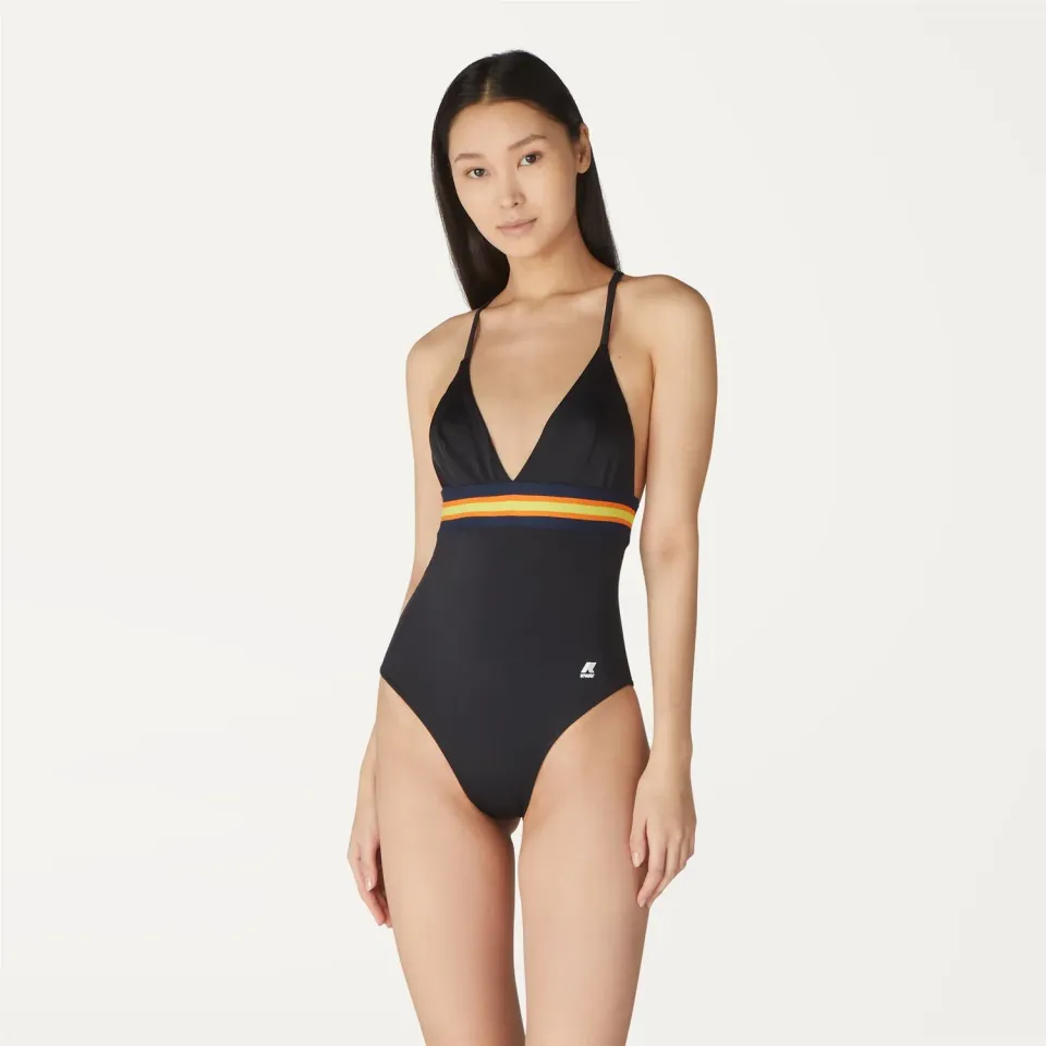 K-Way Katline Tape costum baie dama negru cu bretele