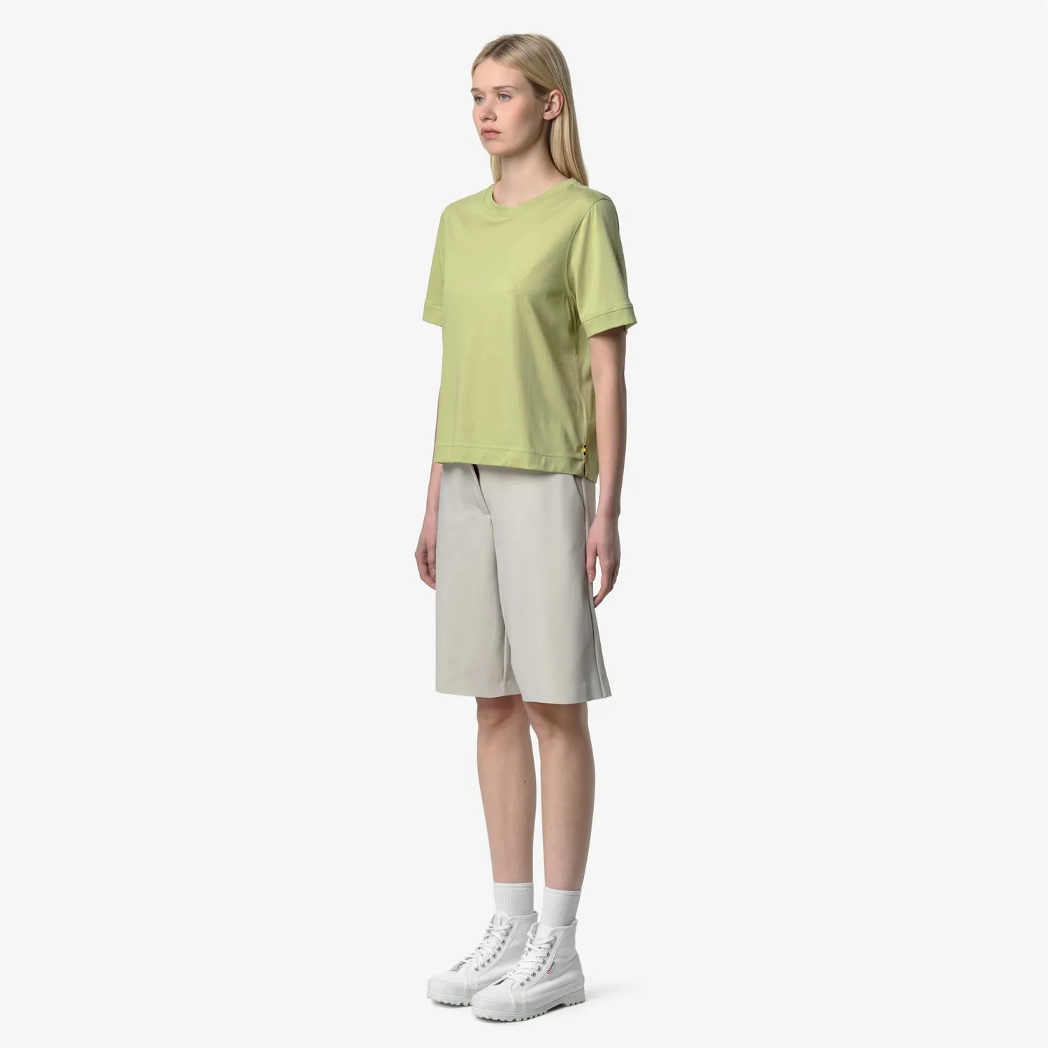 K-Way Gabillou Cotton Silk tricou femei verde lime matase