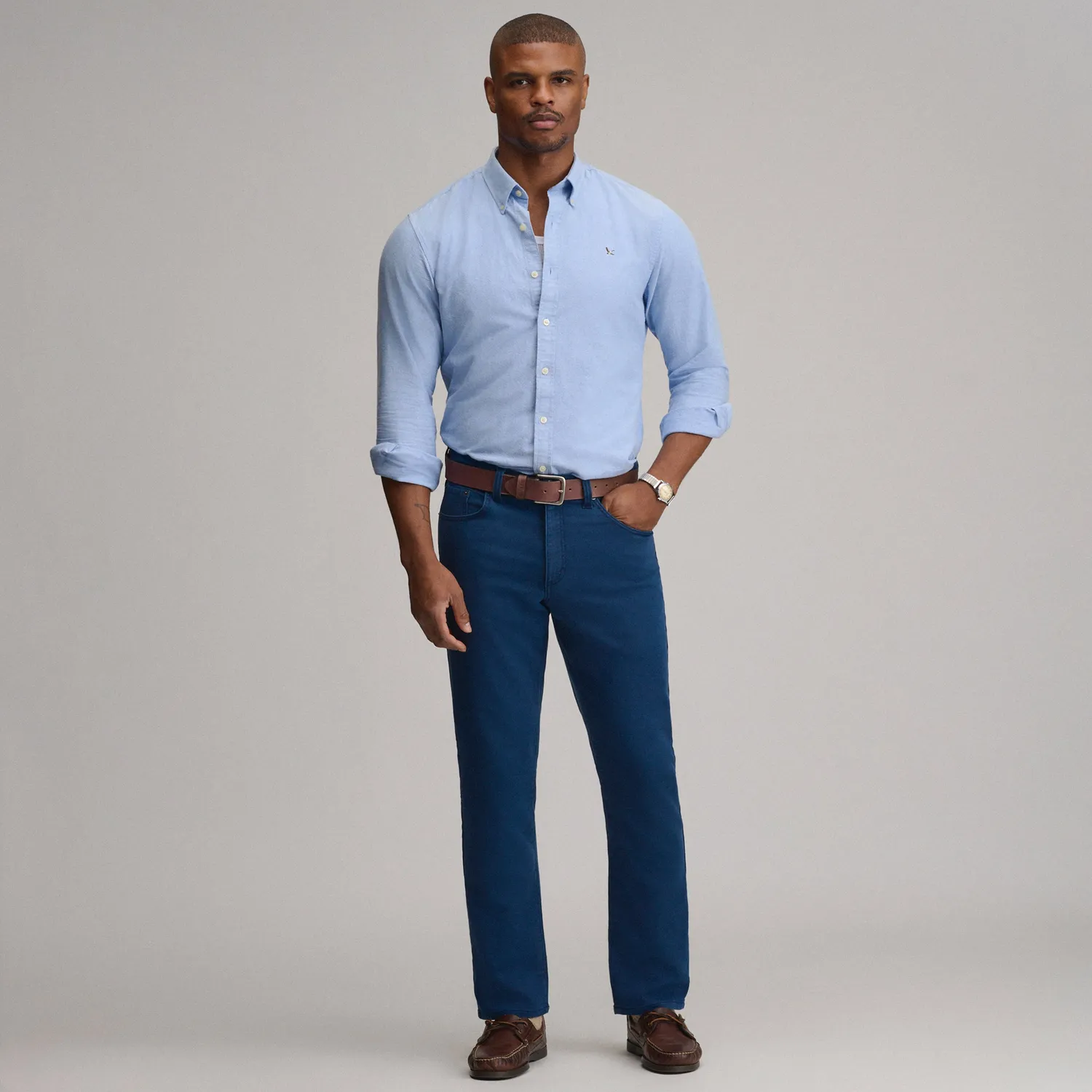 Eddie Bauer Stretch Terry 5-Pocket pantaloni stretch Dark Denim