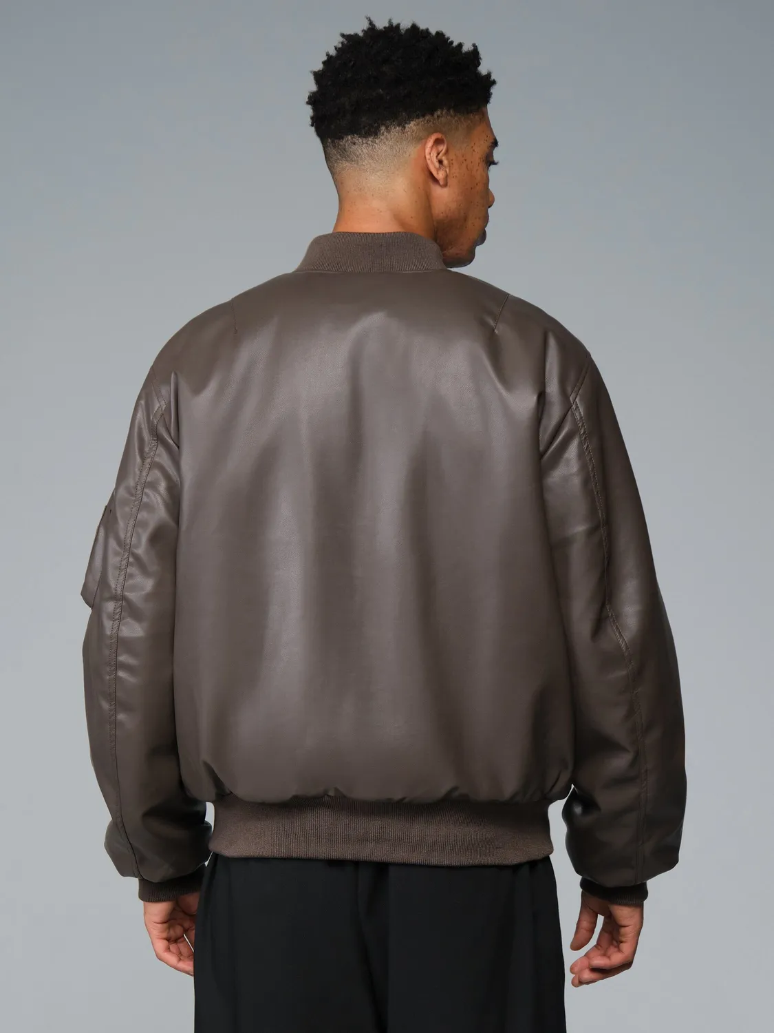 Alpha Industries MA-1 Faux Leather geacă bomber neagră