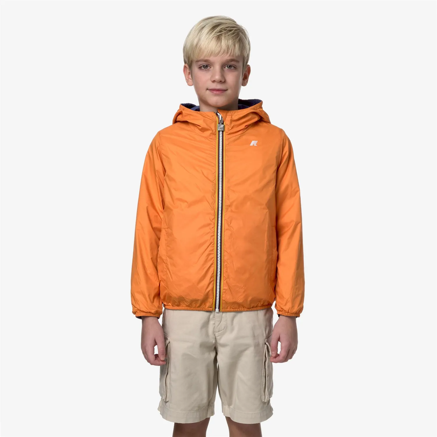 K-Way Jake Plus.2 Double geacă băieți albastru-portocaliu reversibilă