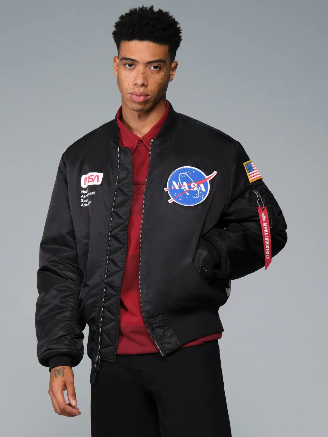Alpha Industries MA-1 NASA Astronaut geaca bomber neagra