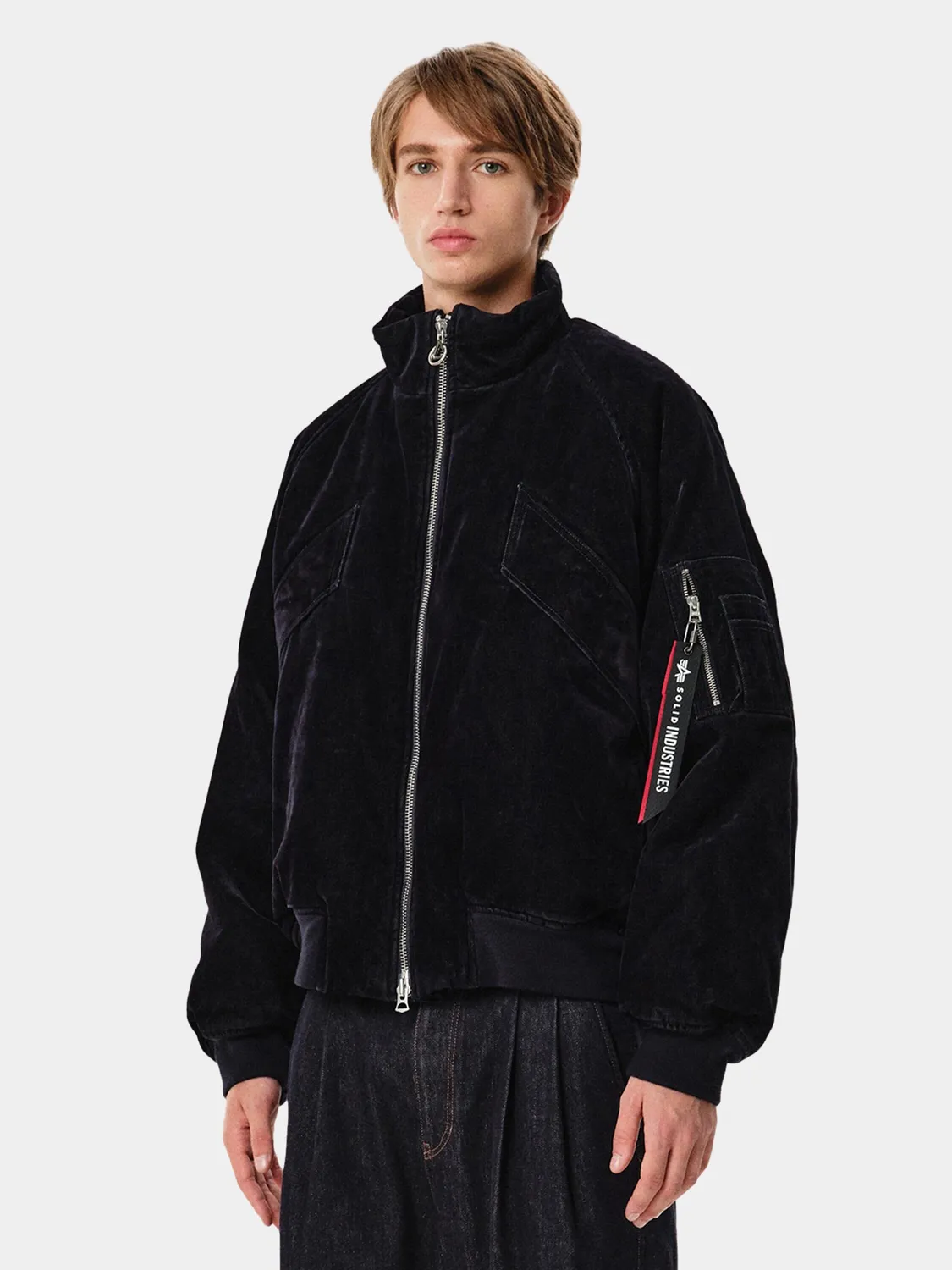 Alpha Industries MA-1 Solid Homme geacă bleumarin catifea