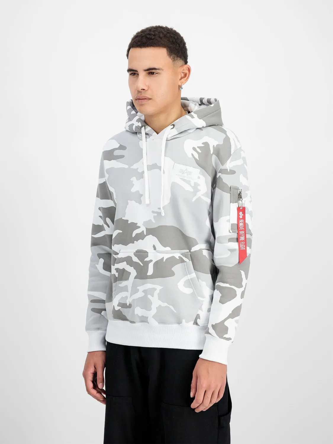 Alpha Industries Backprint hanorac camuflaj bumbac cu gluga